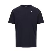 Stretch Jersey T-shirt i Blå Dybde