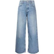 Lysblå High-Rise Straight-Leg Jeans