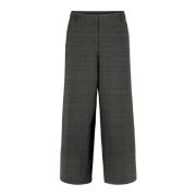 Laurie June Loose Ml Trousers Loose 100627 97301 Anthracite Tartan Check