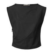 Rabens Saloner Nylon Zipper Alliya Toppe & T-Shirts W24108104 Black