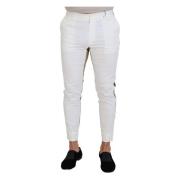 Hvide Brune Slim Fit Chino Bukser