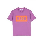 Fuchsia Bomuld Jersey T-Shirt