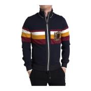 Blå Heraldisk Full Zip Sweater