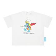 Smurfette Print Hvid Bomulds T-Shirt