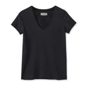 Mos Mosh Arden Organic V-Ss Tee Toppe T-Shirts 140930 Black