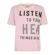 Mos Mosh Sp Leda O-Ss Show Tee Toppe & T-Shirts 150900 Silver Pink