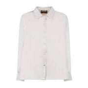 Creme Button-Up Klassisk Krave Skjorte