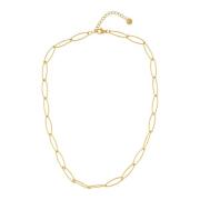 Passion Waterproof Oval Delicate Link Necklace 18K Gold Plating