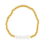 Joy Waterproof Elastic Pearl & Ball Bracelet 18K Gold Plating