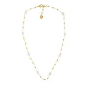 Joy Waterproof Pearl & Ball Mix Necklace 18K Gold Plating