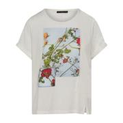 Blomstret Kunstner T-shirt med Bånd Detalje