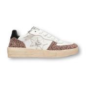 Leopard Detalje Bianca Padel Sneakers