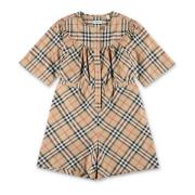 Beige Check Playsuit SS24