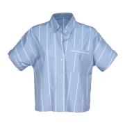Blå Stribet Hawaii Skjorte