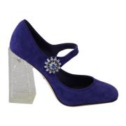 Lilla Krystal Mary Janes Pumps