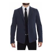 Blå Bomuld Stretch Casual Blazer