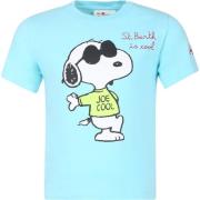 Snoopy Lysblå Bomulds T-Shirt