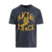 Faded Black Track Cotton T-Shirt