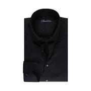 Fitted Body Casual Black Twill Shirt