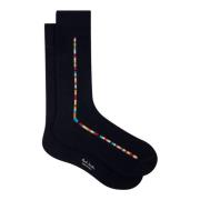 'Signature Stripe' Central Trim Socks Navy