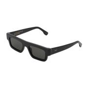 Rektangulære sorte solbriller med Zeiss-linser