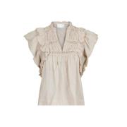 Sand Ruffle Voile Top