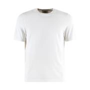Hvid Bomuld T-Shirt med Korte Ærmer