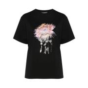 Sort Bomuld Jersey T-shirt Pink Anemone