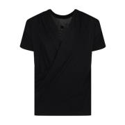 Sort Draperet T-shirt