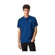 Regal Blue Polo Shirt med Stribede Detaljer