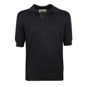 Blå Polo Neck Pullover T-shirts