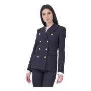 Dobbeltbrystet uld blazer - Navy