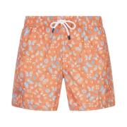 Butterfly Print Badeshorts Orange