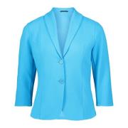 Elegant Button-Up Jersey Blazer