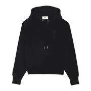 Sort Hjerte Bomuld Hoodie