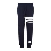 Blå Bomuld Sweatpants Klassisk Stil