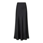 Elegant Bias Cut Sateen Maxi Skirt