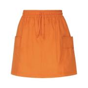 Orange Bomuld Kort Nederdel