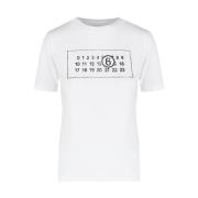 Hvid T-shirt med Logo Print