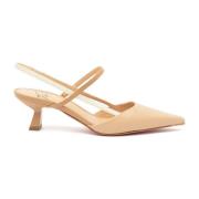 Beige Læder Slingback Festa AMAI