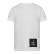 Drenge Hvid T-shirt med Logo Patch