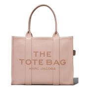 Powder Pink Læder Tote Taske