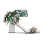 Silk Printed Heeled Sandal