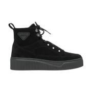 Kvinders Sorte High-Top Sneakers med Isolering lavet af Ægte Ruskind ER00111764