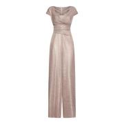 Pink Metallic Wide-Leg Jumpsuit