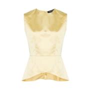 Satin Flared Sleeveless Top