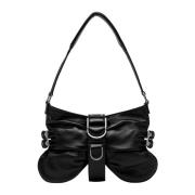Edgy Butterfly Nappa Leather Shoulder Bag