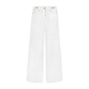 Hvid Denim Flared Jeans med Medusa Head