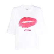 Lips Motif Cotton T-shirt Hvid