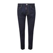 Slim-Fit 5-Lomme Jeans med Logo Print